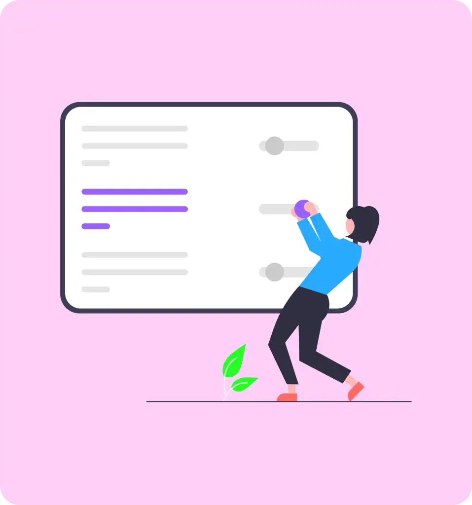 Person interacting with user interface